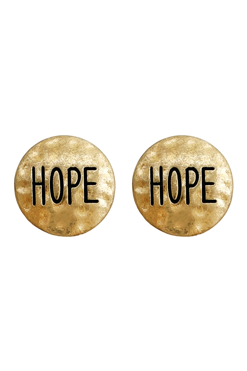 S5-4-2-24621G-GOLD HOPE STUD EARRING/1PC