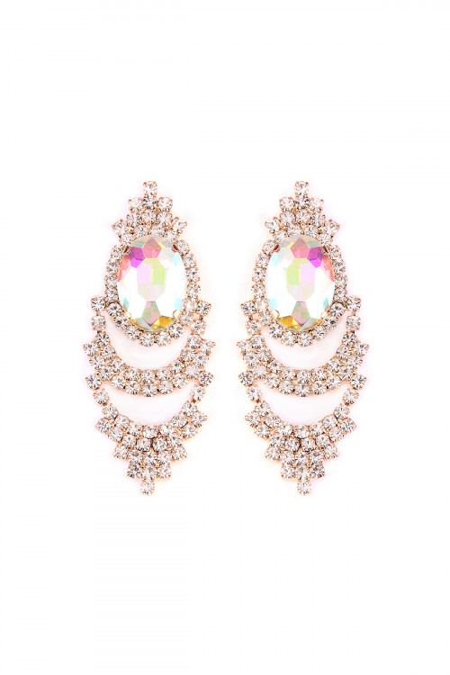 A1-2-4-25705AB-G OVAL SHAPE POST EARRINGS/6PAIRS