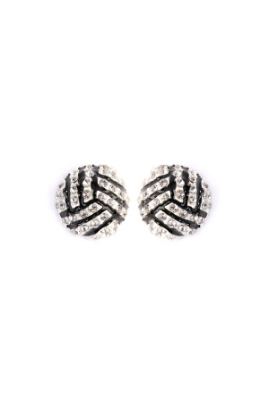 S6-5-2-25718WH-VOLLEYBALL SPORTS STUD EARRINGS/1PC