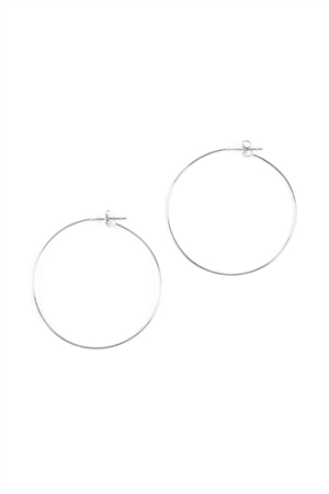 S5-4-2-25804-40-S - WIRE HOOP EARRINGS SILVER/1PC