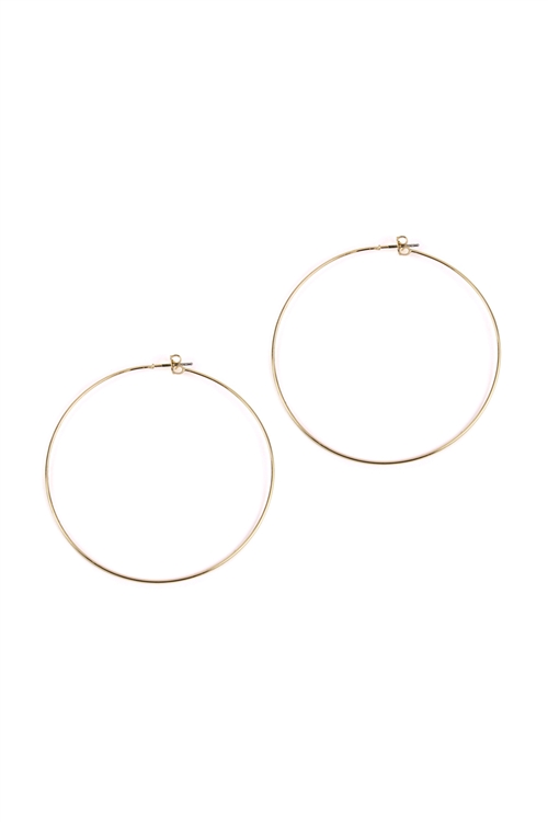 A1-2-3-25804-60-MG - 60MM WIRE HOOP EARRINGS - MATTE GOLD/1PC