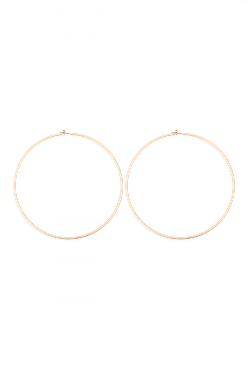 S1-4-2-25805-100-MG - 2MM WIRE 100MM HOOP EARRINGS - MATTE GOLD/1PC