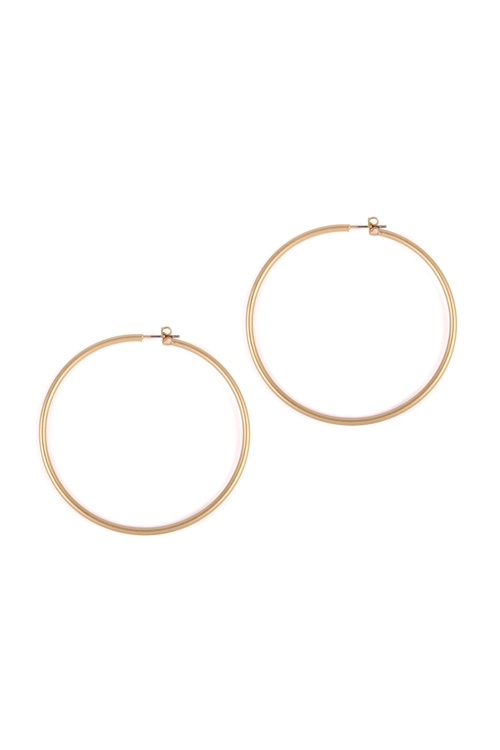 S1-4-4-25805-60MG- WIRE HOOP EARRINGS - MATTE GOLD/1PC