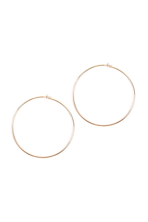 S1-4-3-25805-80-G-WIRE HOOP EARRINGS - GOLD/1PC