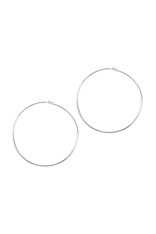 S1-4-3-25805-80-S-WIRE HOOP EARRINGS - SILVER/1PC