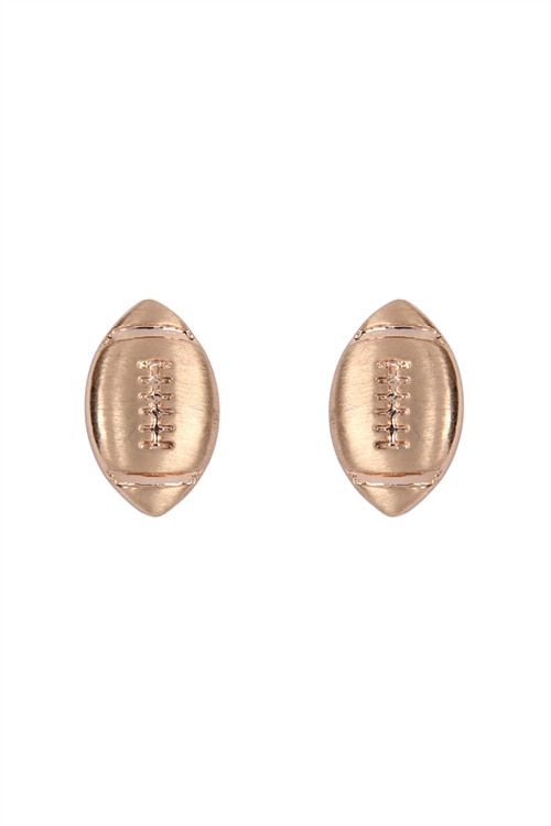 S1-5-1-25943RG - SIMPLE FOOTBALL MATTE EARRINGS -  ROSE GOLD/1PC