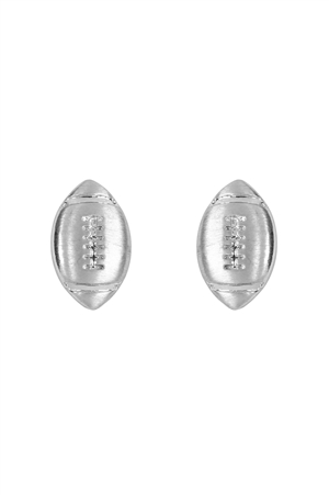 S1-5-1-25943S - SIMPLE FOOTBALL MATTE EARRINGS -  SILVER/1PC