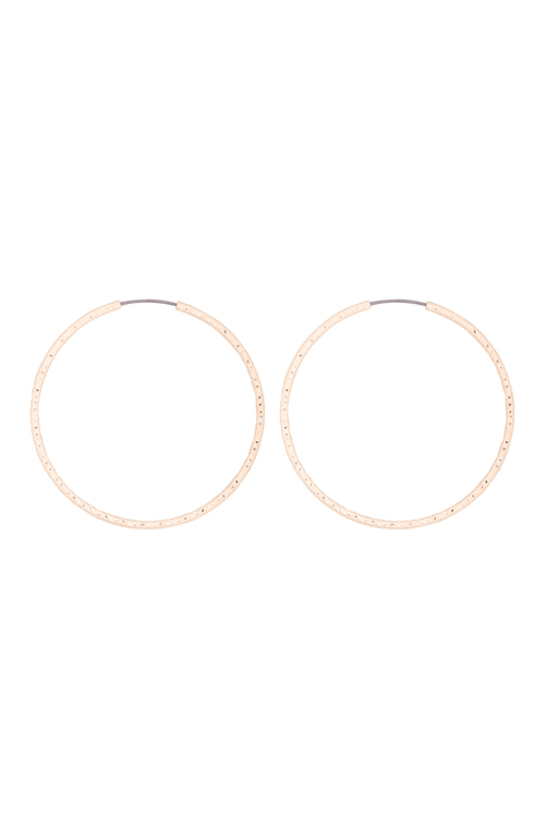 S1-6-5-26623-040-G - 1.5/40MM ENDLESS TEXTURE HOOP EARRINGS - GOLD/6PCS