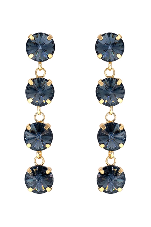 SA3-1-5-27915MO-G - FOUR RHINESTONE DANGLING EARRINGS-MONTANA/1PC