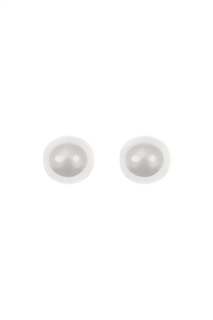 S1-6-1-28161-R - PUFFY DOME  STUD EARRINGS-SILVER/1PC