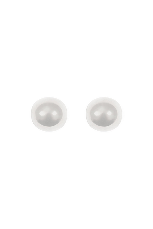 S1-6-1-28161-R - PUFFY DOME  STUD EARRINGS-SILVER/1PC
