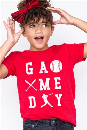 PO-3001Y-E2312Z-RE - GAME DAY BASEBALL KIDS GRAPHIC T SHIRTS- RED-2-2-2-2