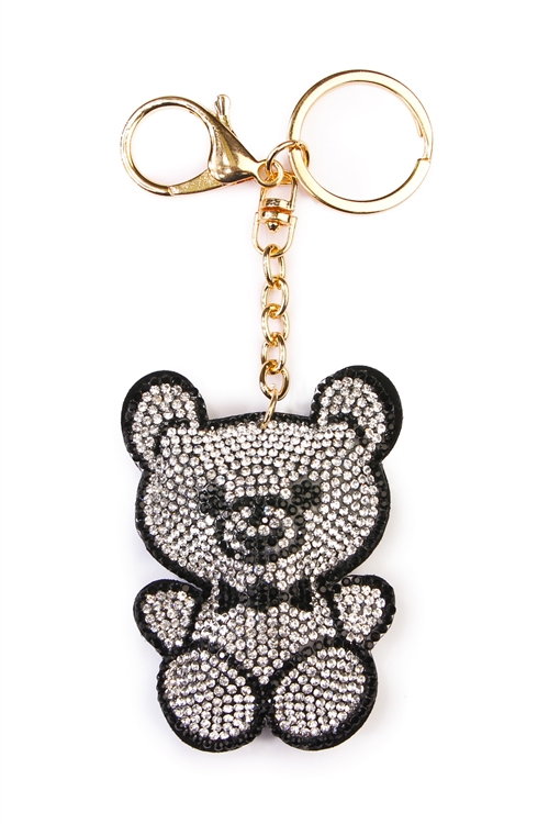 S22-6-3-31149CRG-GOLD BEAR STONE KEYCHAIN/6PCS