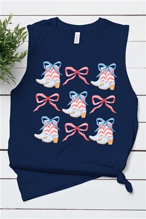 PO-3483-E2273-NAV - COQUETTE 4TH OF JULY AMERICA PATRIOTIC GRAPHIC MUSCLE TANK TOP- NAVY-2-2-2