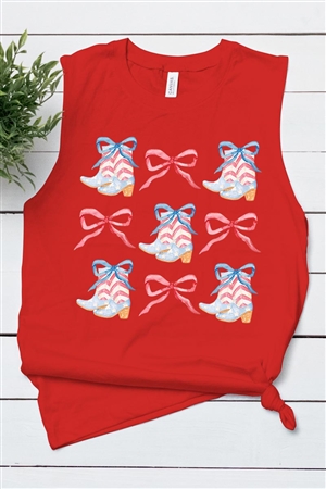 PO-3483-E2273-RE - COQUETTE 4TH OF JULY AMERICA PATRIOTIC GRAPHIC MUSCLE TANK TOP- RED-2-2-2