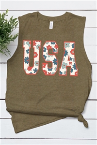 PO-3483-E2274-HOLI - USA 4TH OF JULY AMERICA PATRIOTIC GRAPHIC MUSCLE TANK TOP- H.OLIVE-2-2-2