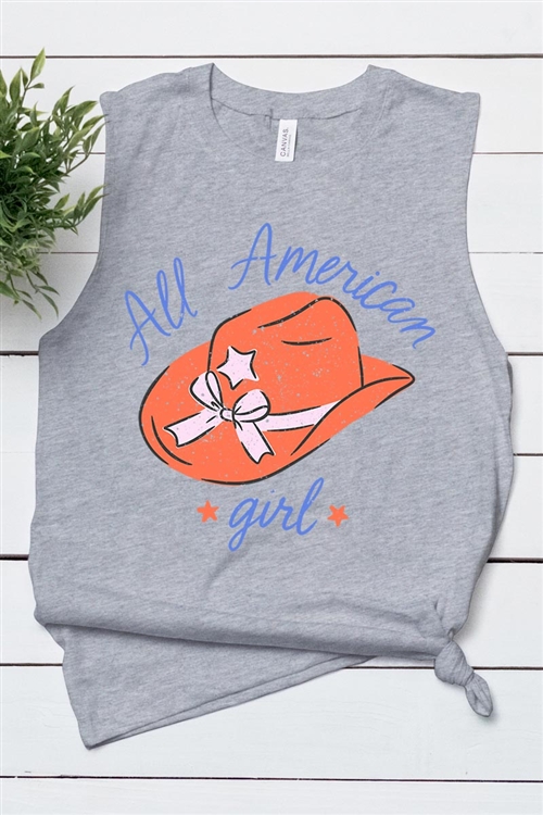 PO-3483-E2280-ATH - ALL AMERICAN GIRL FOURTH OF JULY GRAPHIC GARMENT DYED T SHIRTS- ATHLETIC H-2-2-2