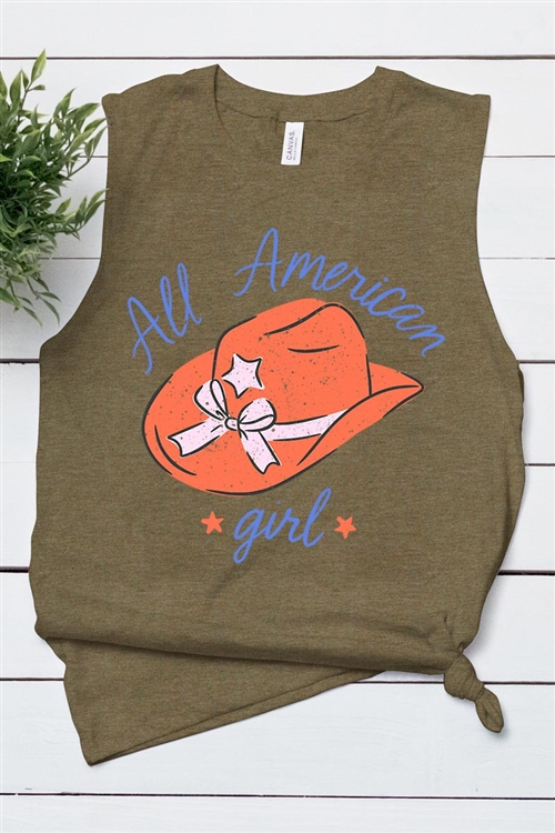 PO-3483-E2280-HOLI - ALL AMERICAN GIRL FOURTH OF JULY GRAPHIC GARMENT DYED T SHIRTS- H.OLIVE-2-2-2