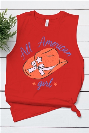 PO-3483-E2280-RE - ALL AMERICAN GIRL FOURTH OF JULY GRAPHIC GARMENT DYED T SHIRTS- RED-2-2-2