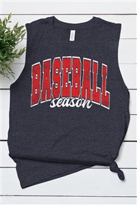 PO-3483-E2311-DGR - BASBALL SEASON GRAPHIC MUSCLE TANK TOP- D.GREY H-2-2-2