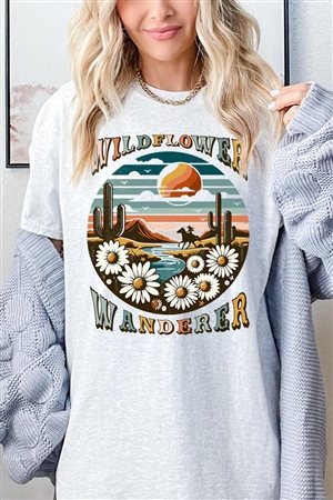 PO-5000-E2278-ASH - WILDFLOWER WANDERER WESTERN DESERT GRAPHIC GARMENT DYED T SHIRTS- ASH-2-2-2-2