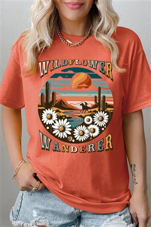 PO-5000-E2278-SUN - WILDFLOWER WANDERER WESTERN DESERT GRAPHIC GARMENT DYED T SHIRTS- SUNSET-2-2-2-2