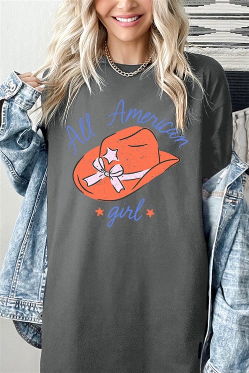 PO-5000-E2280-CHA - ALL AMERICAN GIRL FOURTH OF JULY GRAPHIC GARMENT DYED T SHIRTS- CHARCOAL-2-2-2-2