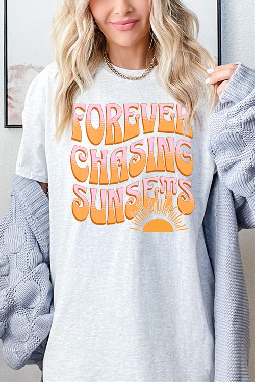PO-5000-E2309-ASH - FOREVER CHASING SUNSETS GRAPHIC HEAVYWEIGHT T SHIRTS- ASH-2-2-2-2
