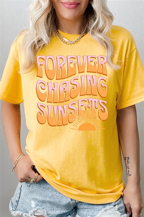 PO-5000-E2309-DAI - FOREVER CHASING SUNSETS GRAPHIC HEAVYWEIGHT T SHIRTS- DAISY-2-2-2-2