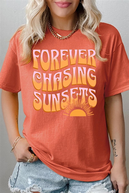 PO-5000-E2309-SUN - FOREVER CHASING SUNSETS GRAPHIC HEAVYWEIGHT T SHIRTS- SUNSET-2-2-2-2