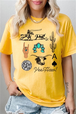 PO-5000-E2310-DAI - WESTERN CULTURE LIFE GRAPHIC HEAVYWEIGHT T SHIRTS- DAISY-2-2-2-2