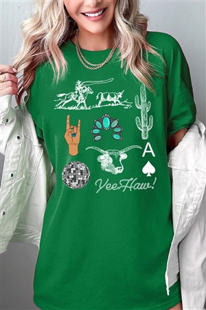 PO-5000-E2310-TUR - WESTERN CULTURE LIFE GRAPHIC HEAVYWEIGHT T SHIRTS- TURF GREEN-2-2-2-2