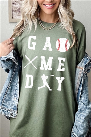 PO-5000-E2312-MIL - GAME DAY BASEBALL GRAPHIC HEAVYWEIGHT T SHIRTS- MILITARY GREEN-2-2-2-2