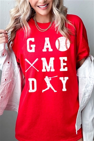 PO-5000-E2312-RE - GAME DAY BASEBALL GRAPHIC HEAVYWEIGHT T SHIRTS- RED-2-2-2-2