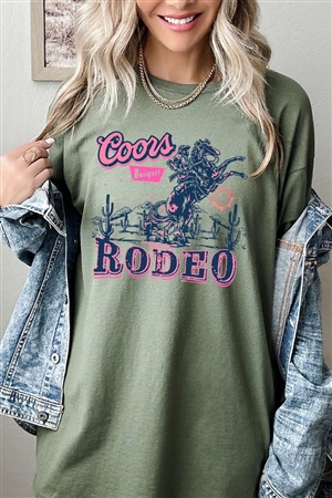 PO-5000-E2314-MIL - COORS RODEO WESTERN GRAPHIC HEAVYWEIGHT T SHIRTS- MILITARY GREEN-2-2-2-2