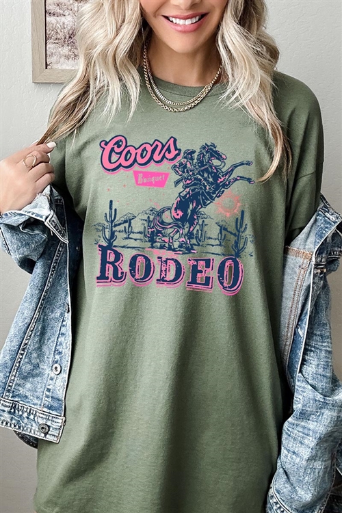 PO-5000-E2314-MIL - COORS RODEO WESTERN GRAPHIC HEAVYWEIGHT T SHIRTS- MILITARY GREEN-2-2-2-2