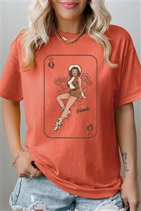 PO-5000-E2315-SUN - HOWDY COWGIRL QUEEN GRAPHIC HEAVYWEIGHT T SHIRTS- SUNSET-2-2-2-2