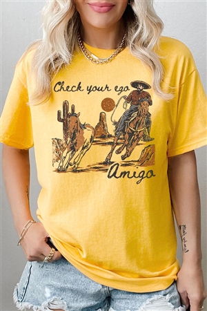 PO-5000-E2316-DAI - CHECK YOUR EGO AMIGO COWBOY WESTERN GRAPHIC HEAVYWEIGHT T SHIRTS- DAISY-2-2-2-2