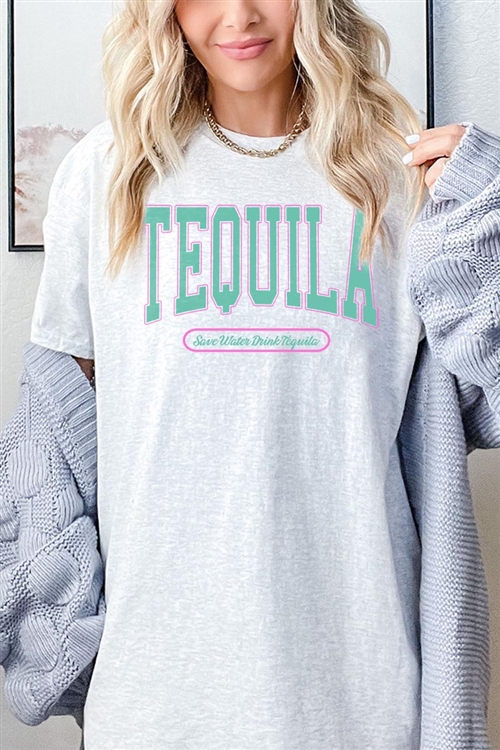 PO-5000-E2321-ASH - TEQUILA SUMMER DRINK GRAPHIC HEAVYWEIGHT T SHIRTS- ASH-2-2-2-2