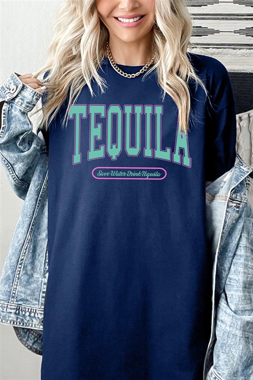 PO-5000-E2321-NAV - TEQUILA SUMMER DRINK GRAPHIC HEAVYWEIGHT T SHIRTS- NAVY-2-2-2-2