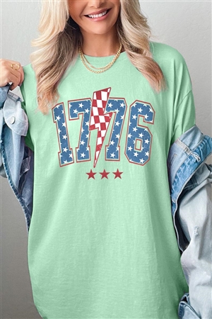 PO-5000-E2325-MINT - 1776 AMERICA 4TH OF JULY GRAPHIC HEAVYWEIGHT T SHIRTS- MINT-2-2-2-2