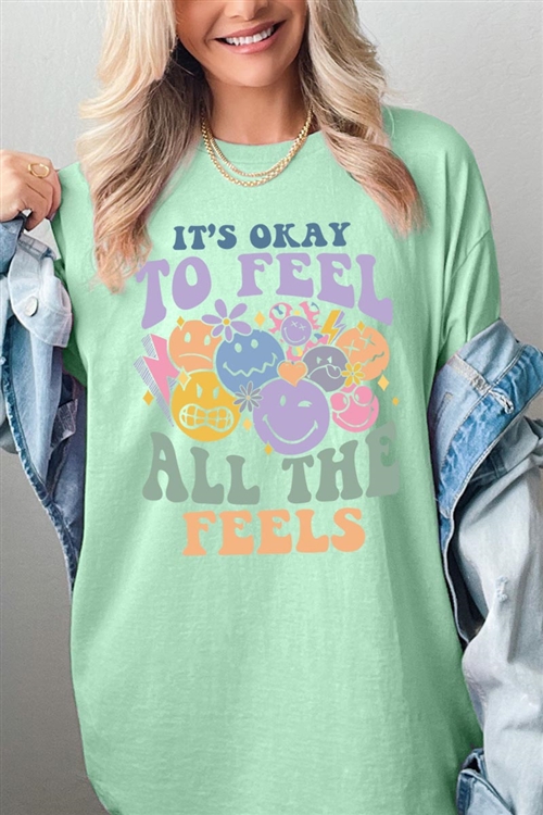 PO-5000-E2329-MINT - ITS OKAY TO FEEL ALL THE FEELS FACE GRAPHIC HEAVYWEIGHT T SHIRTS- MINT-2-2-2-2