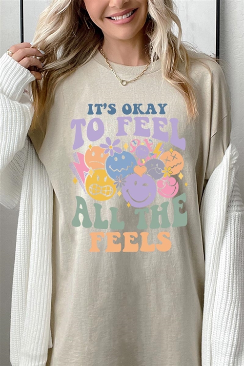 PO-5000-E2329-SAN - ITS OKAY TO FEEL ALL THE FEELS FACE GRAPHIC HEAVYWEIGHT T SHIRTS- SAND-2-2-2-2