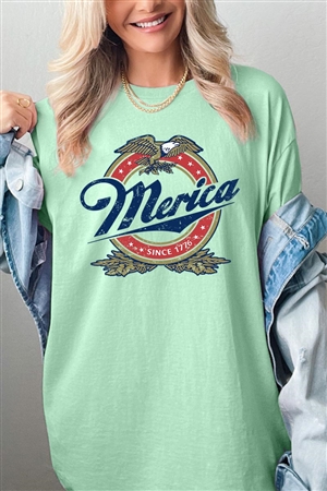 PO-5000-E2331-MINT - MERICA SINCE 1776 AMERICAN EAGLE BEER GRAPHIC HEAVYWEIGHT T SHIRTS- MINT-2-2-2-2