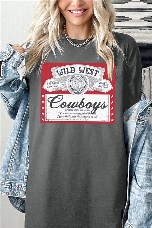 PO-5000-E2335-CHA - WILD WEST COWBOYS GRAPHIC HEAVYWEIGHT T SHIRTS- CHARCOAL-2-2-2-2