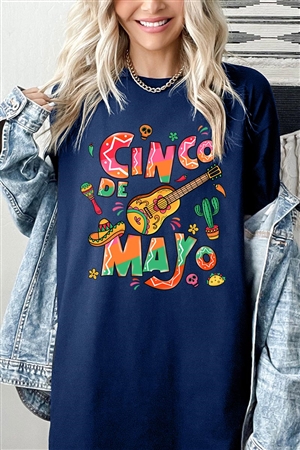 PO-5000-E2336-NAV - CINCO DE MAYO MEXICO PARTY GRAPHIC HEAVYWEIGHT T SHIRTS- NAVY-2-2-2-2