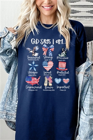 PO-5000-E2339-NAV - GOD SAYS I AM BIBLE GRAPHIC HEAVYWEIGHT T SHIRTS- NAVY-2-2-2-2