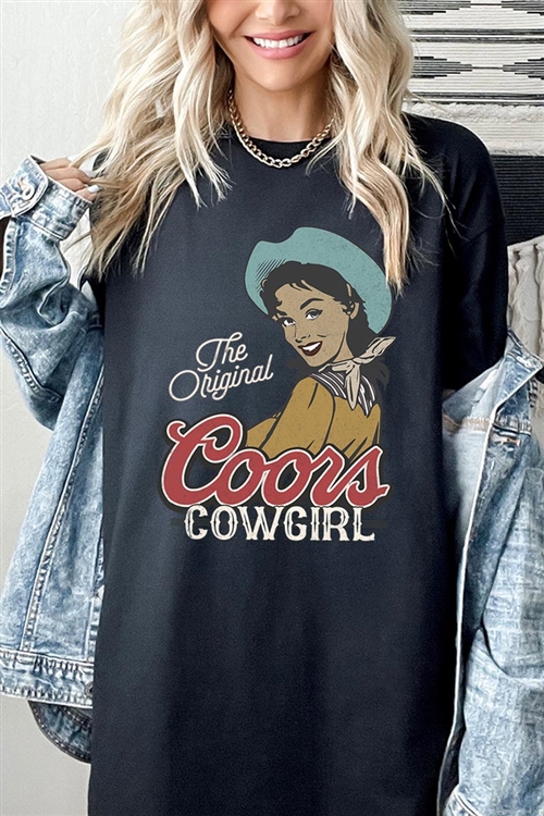 PO-5000-E2344-B - THE ORIGINAL COORS COWGIRL GRAPHIC HEAVYWEIGHT T SHIRTS- BLACK-2-2-2-2