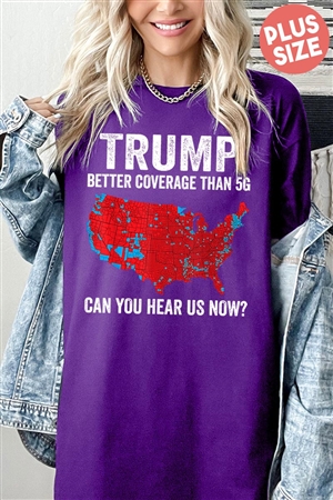 PO-5000P-E2703-PU - TRUMP BETTER COVERAGE THAN 5G GRAPHIC PLUS HEAVY COTTON TEE- PURPLE-2-2