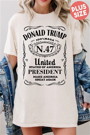 PO-5000P-E2706-NAT - DONALD TRUMP USA PRESIDENT 47 MAGA GRAPHIC PLUS HEAVY COTTON TEE- NATURAL-2-2